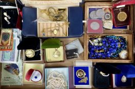 ASSORTMENT OF MODERN & VINTAGE COSTUME JEWELLERY, COINS & BANK NOTES Provenance: deceased estate
