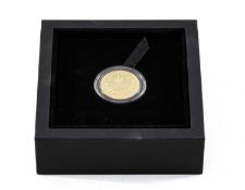 ELIZABETH II PERTH MINT GOLD HIGH RELIEF PROOF PIEDFORT SOVEREIGN, 2020, $50, encapsulated, with