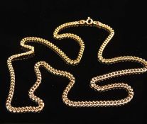 9CT GOLD FLATTENED CURB-LINK NECKLACE, with bolt ring clasp, 60cms (l), 19.6g Provenance: private