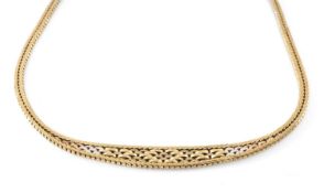 9K ITALIAN 3-COLOUR GOLD NECKLACE, clasp with import marks, 42cms, 20.6g Provenance: private