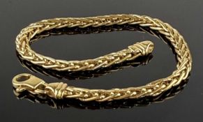 18CT GOLD HERRINGBONE BRACELET with lobster claw clasp, 19cms (l), approx. 6.5g Provenance:
