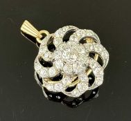 LATE VICTORIAN DIAMOND PENDANT BROOCH, circa 1880-1900, set with old round-cut diamonds, the