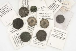 ASSORTED ROMAN COINS, mostly denarii, including Commodus, Hadrian, Alexander Severus x2, Nero,