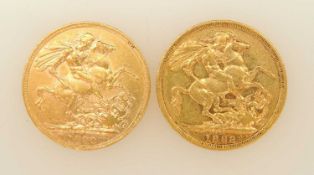 VICTORIA, TWO SOVEREIGNS, 1889 (VF), 7.98g; and 1890 (EF), 7.98g (2) Provenance: private