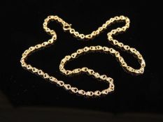 9CT GOLD FANCY CHAIN LINK CHOKER NECKLACE with bolt ring clasp, 38cms (l), 8.3g Provenance: