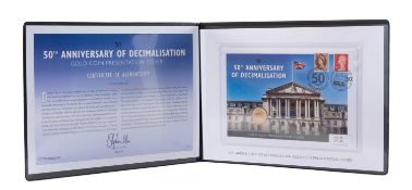 '50TH ANNIVERSARY OF DECIMALISATION' GOLD PROOF SOVEREIGN, Isle of Man 2021, Westminster Mint,