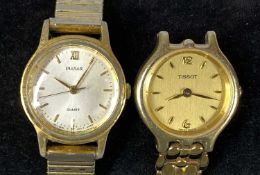 TISSOT GOLD PLATED LADIES' BRACELET WATCH, 21mms (diam.) case, with spare links, paperwork and