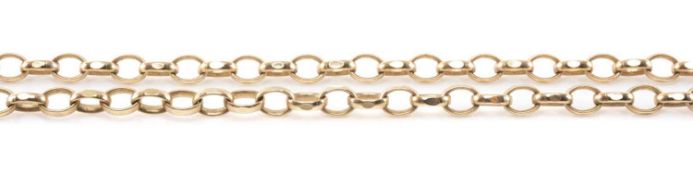 9CT OVAL LINK CHAIN, 55cm, 17g Provenance: private collection Swansea. Comments: ordinary wear.