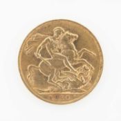 EDWARD VII GOLD SOVEREIGN, 1910, 7.9g Provenance: private collection Swansea. Comments: VF