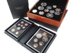 ROYAL MINT 2012 UK PREMIUM PROOF COIN COLLECTION (11 coins), with wooden case, certificate, and
