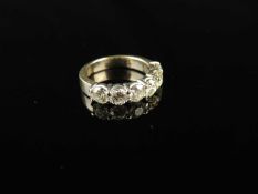DIAMOND HALF-ETERNITY RING, set with six well-matched brilliant diamonds, totalling approx. 1.8ct,