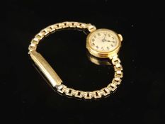 ROLEX 18CT GOLD LADIES' WRISTWATCH, Glasgow import marks for 1923, silvered Art Deco dial, manual