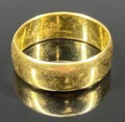 22CT GOLD WEDDING BAND, size P, 5.5g Provenance: private collection Gwynedd