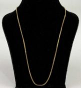 18CT GOLD FINE HERRINGBONE CHOKER NECKLACE with bolt ring clasp, 45.5cms (l), approx. 3.3g