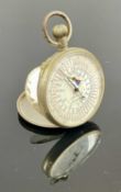 EXCELSIOR PARK PATENT NICKEL CASED ARTILLERY STOPWATCH, enamelled white dial, marked off in numerous