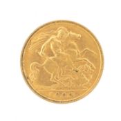EDWARD VII GOLD HALF SOVEREIGN, 1905, 4.0g Provenance: deceased estate Gwent