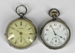 TWO SILVER CASED POCKET WATCHES, Collingwood & Son Ltd. 'The Erimus', 52mms (diam.), and a Watch