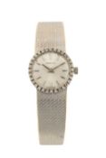 MARVIN 18CT GOLD & DIAMOND LADIES' BRACELET WATCH, c. 1960s, 17J manual wind movement, diamond