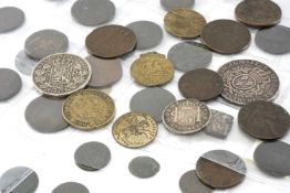 COLLECTION OF ANTIQUARIAN ALL-WORLD COINS / TOKENS including contemporary George III 1819 half-