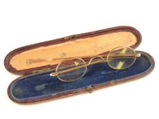 PAIR OF EDWARDIAN 9CT GOLD FRAMED SPECTACLES, hallmarked Birmingham 1901, gross weight approx.