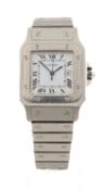 CARTIER SANTOS GENT'S STAINLESS STEEL BRACELET WATCH, presumed Ref. 2319, automatic calendar