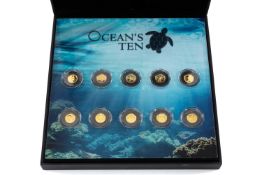 'OCEAN'S 10' GOLD 10-COIN SET, Niue 2019, Windsor Mint limited edition (175/1000), set containing