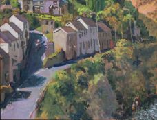 ‡ KEVIN SINNOTT oil on linen - entitled verso, 'Pont-y-Rhyl' on Martin Tinney Gallery label,