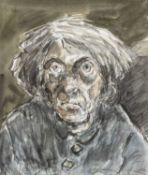 ‡ SIR KYFFIN WILLIAMS RA watercolour - portrait of a lady, signed with initials, 31 x 26.5cm