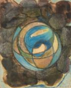 ‡ CERI RICHARDS CBE crayon, pen and ink on paper - entitled verso, 'Le Poisson d'Or' being an homage