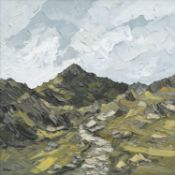 ‡ MARTIN LLEWELLYN oil on canvas - entitled verso 'Pyg Track, North Wales' on Albany Gallery