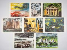 ‡ JOHN PIPER Gregynog Press lithographs - a selection of eight coloured lithographs from 'Deaths and