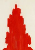 ‡ DAVID NASH RA stencil with red acrylic - 'Red Form', signed with initials, dated 2014, 18.5 x