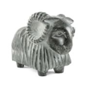 DARREN YEADON Preseli bluestone - ram, marked with artist's monogram, 22 (h) x 25cms (l) Provenance:
