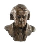 KATHLEEN SCOTT bronze bust - Rt Hon David Lloyd George, fully signed, 50cms h Provenance: collection