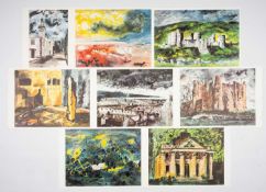 ‡ JOHN PIPER Gregynog Press lithographs - a selection of eight coloured lithographs from 'Deaths and