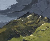 ‡ SIR KYFFIN WILLIAMS RA oil on canvas - entitled verso on Thackeray Gallery label 'Snowdon from