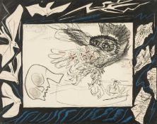 ‡ CERI RICHARDS CBE mixed media - inscribed verso, 'Death Shall Have No Dominion', signed and