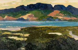 ‡ GWILYM PRICHARD oil on canvas - entitled verso, 'Ar Ôl Glaw' (After Rain), signed, signed and