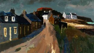 ‡ DONALD McINTYRE oil on board - 'Green Sea Macduff', signed, 49 x 87cms Provenance: deceased estate