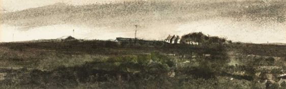 ‡ JOHN KNAPP-FISHER watercolour - entitled verso, 'A Storm in Wales' on Martin Tinney Gallery label,