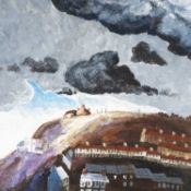 ‡ NICK HOLLY oil on canvas - entitled verso 'Rain clouds over Townhill' on Attic Gallery label, 36.5