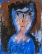 ‡ JOSEF HERMAN mixed media on paper - portrait of a newspaper delivery boy, from the artist's '