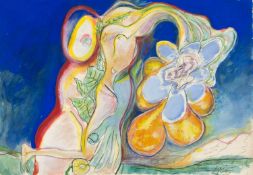 ‡ CERI RICHARDS CBE mixed media - 'The Broken Rose', signed and dated 1965, with an accompanying