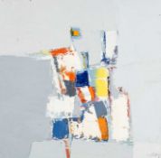 ‡ MARY JOLLEY oil on panel - entitled verso 'Promenade', on Albany Gallery label, signed, 50 x 50cms