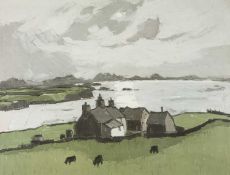 ‡ SIR KYFFIN WILLIAMS RA limited edition (artist proof) lithograph - Penrhyn Du Farm, Ynys Môn, with