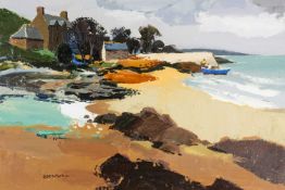 ‡ DONALD McINTYRE acrylic - entitled verso, 'Brighouse Bay, No. 2', signed, 53 x 78cms Provenance: