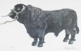 ‡ SIR KYFFIN WILLIAMS RA limited edition (artist proof) lithograph - 'Welsh Black Bull', fully