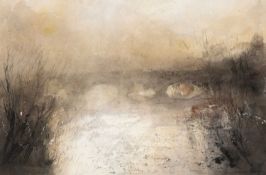 ‡ WILLIAM SELWYN mixed media - entitled verso, 'Penllyn' on Thackeray Gallery label, signed, 37 x