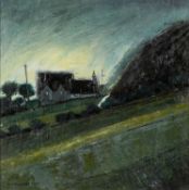 ‡ WILF ROBERTS oil on card - entitled verso 'Caersalem', signed and dated 2002, 24 x 24cms
