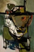 ‡ TOM NASH oil on board - large abstract in green, signed verso, 119 x 81cms Provenance: private